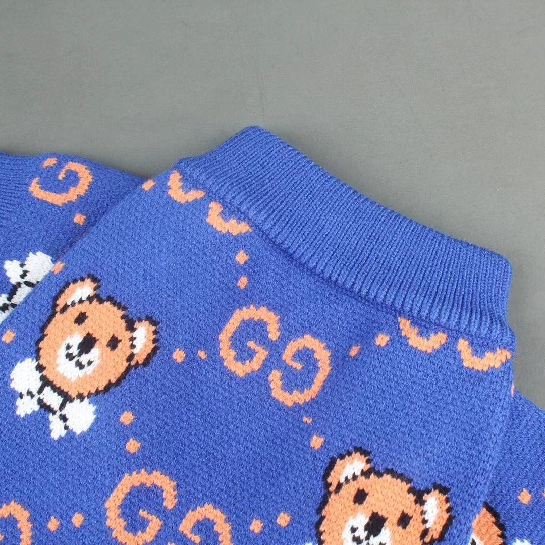Teddy Bear Dog Blue Sweater