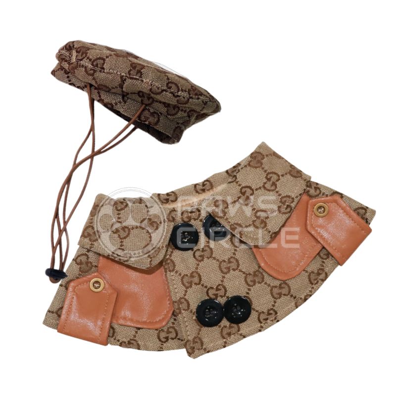 Monogram Cape with Beret Hat