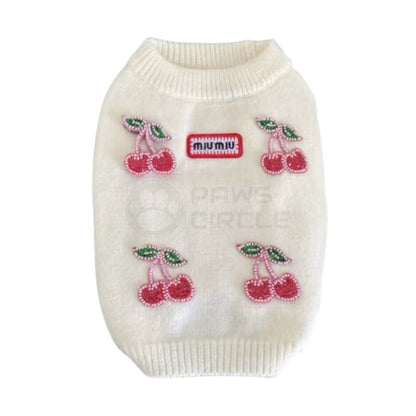 white miumiu sweater for dog