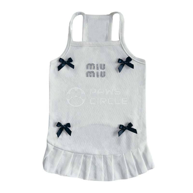 miu miu glittery ribbon dress for dogs