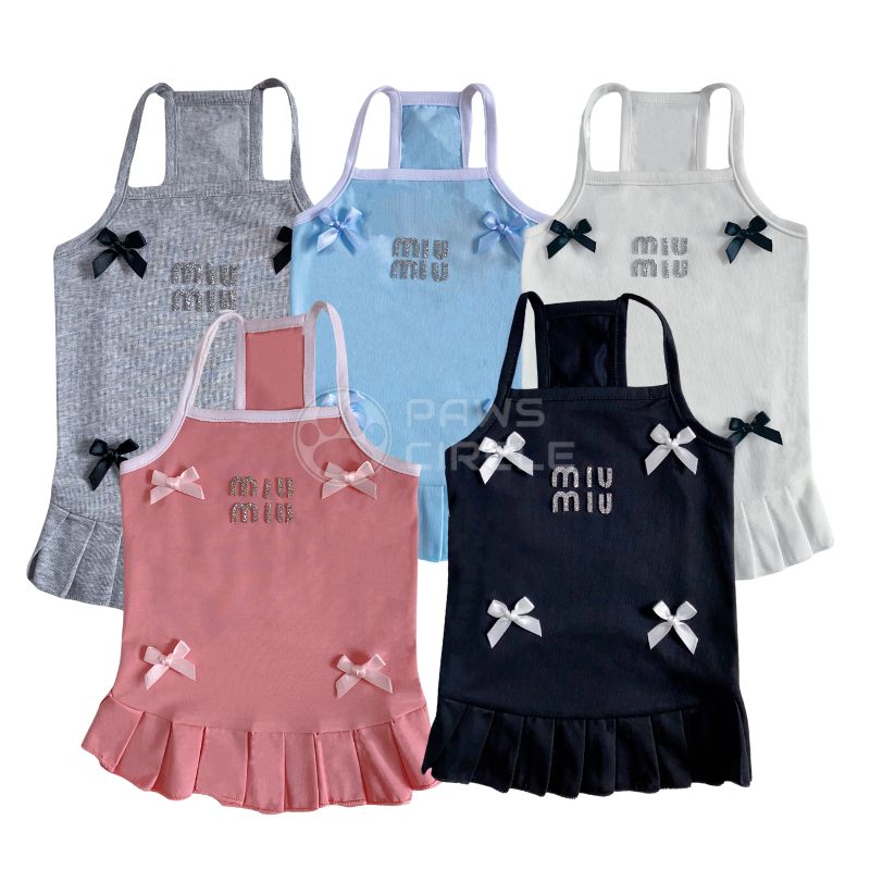 miu miu glittery ribbon dress for dogs