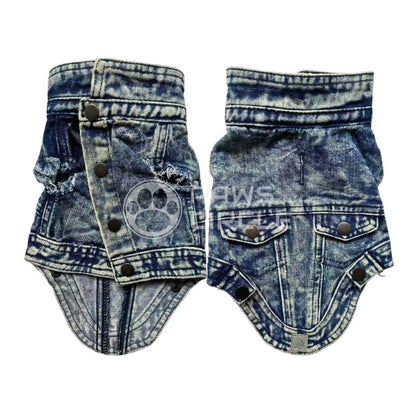 washed denim jacket for dog
