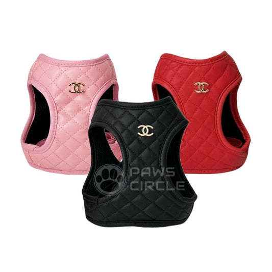 quilted leahter DOG HARNESS AND LEASH