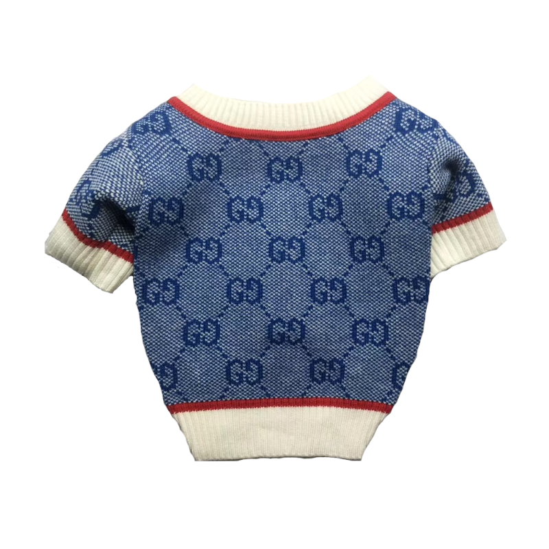 monogram dog sweater in blue