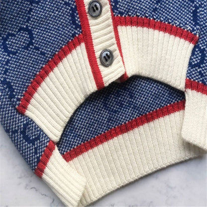 monogram dog sweater in blue