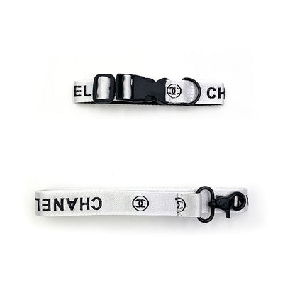 black colour dog collar and leash