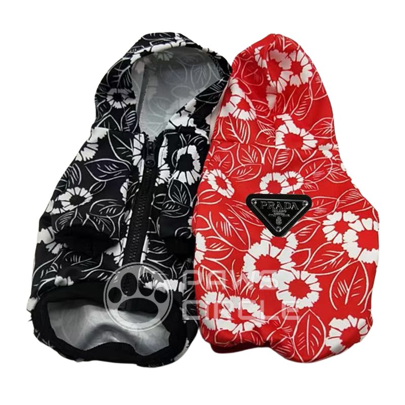 floral print dog hoodie