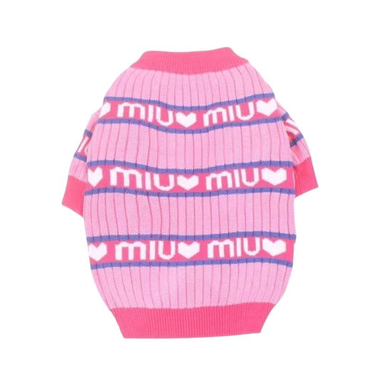 heart print dog sweater