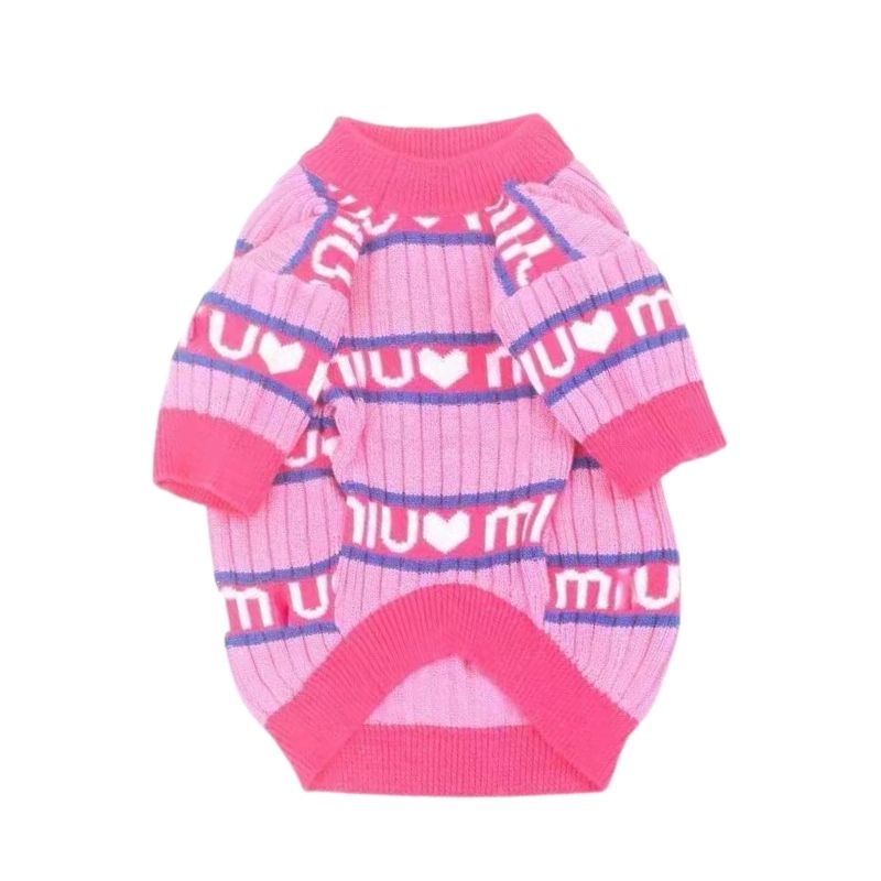heart print dog sweater