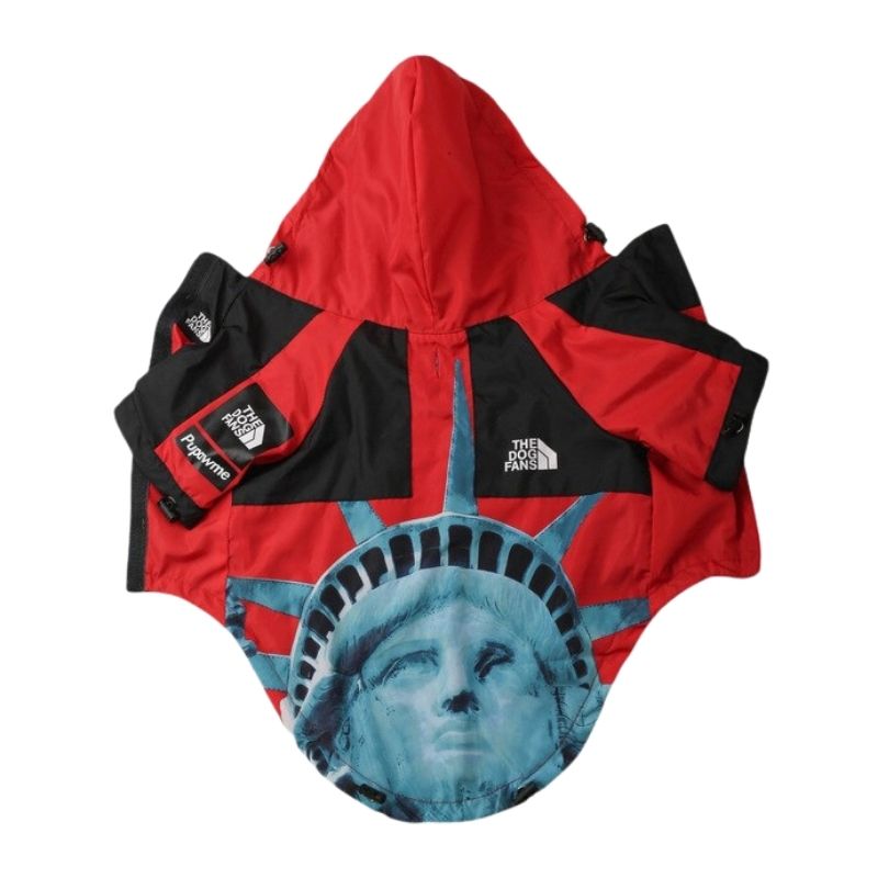 liberty graphic dog windbreaker