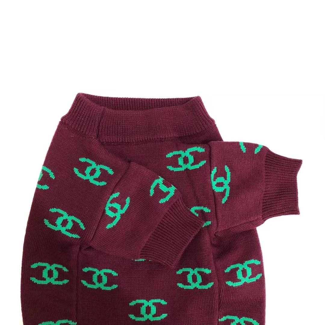 maroon dog sweater