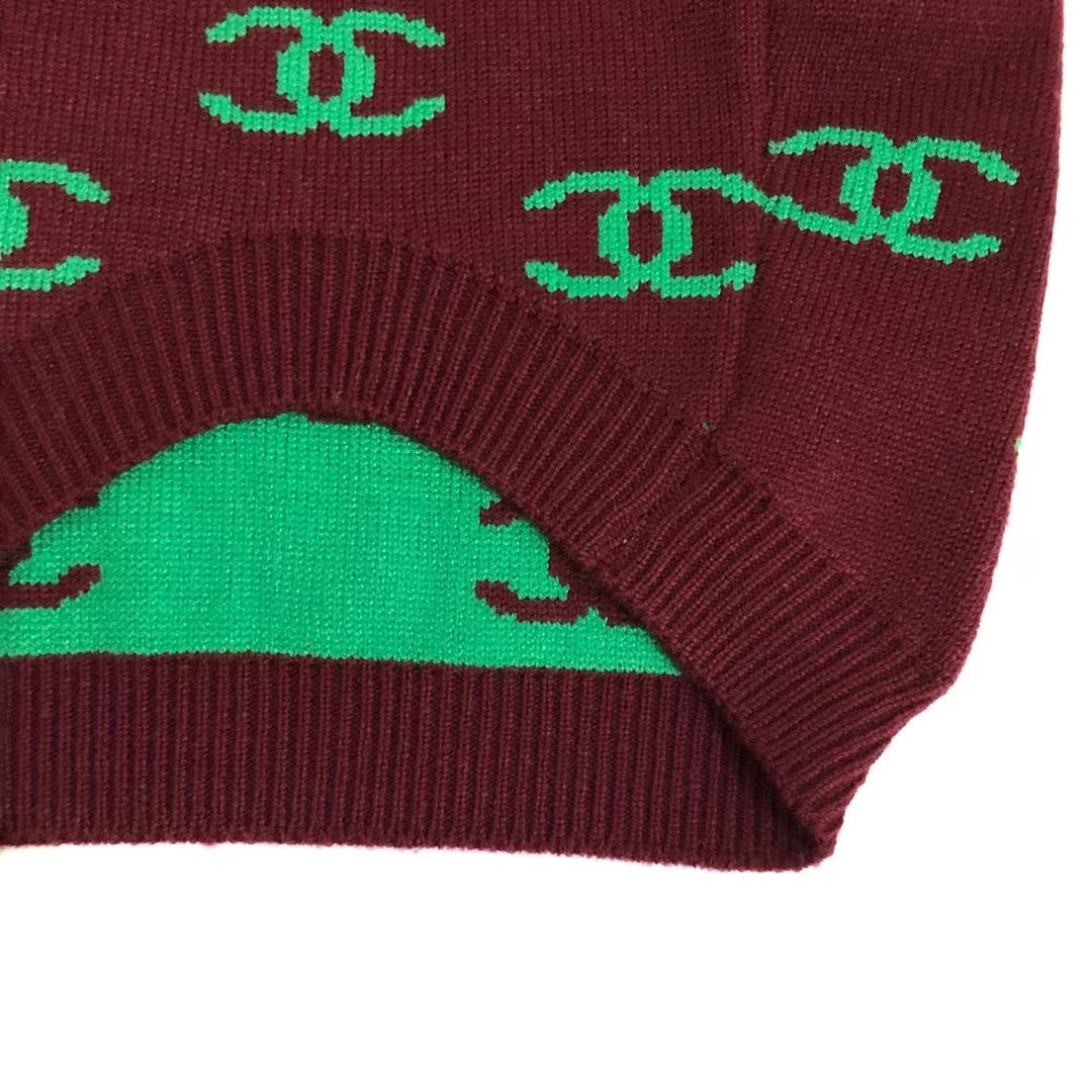 maroon dog sweater