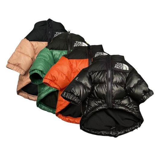 Outdoor snow retro puffer down jacket for dog