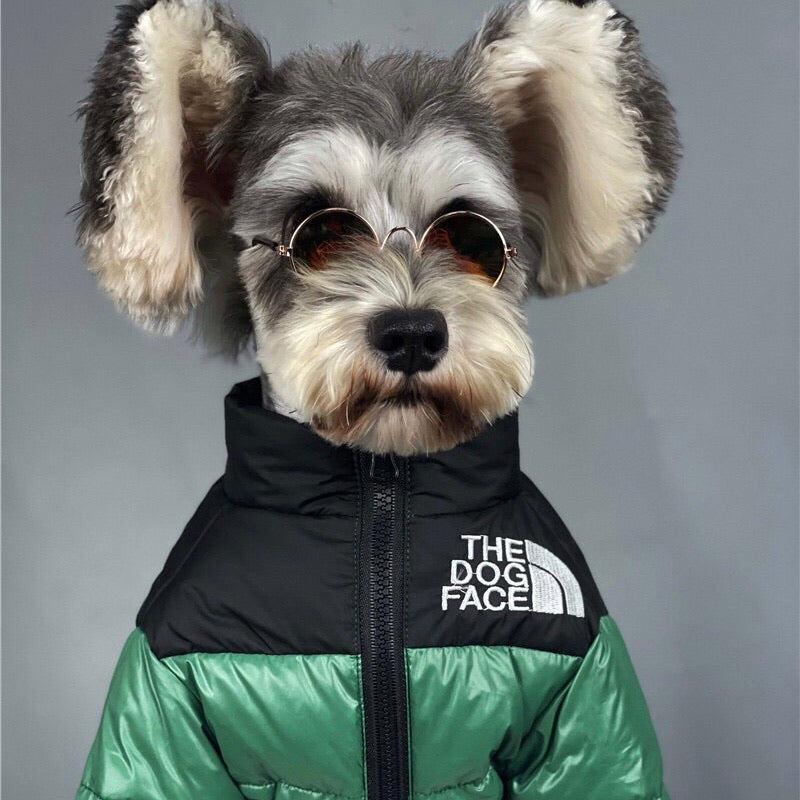 Outdoor snow retro puffer down jacket for dog