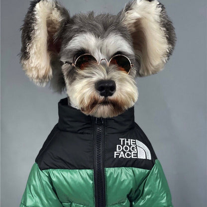 Outdoor snow retro puffer down jacket for dog