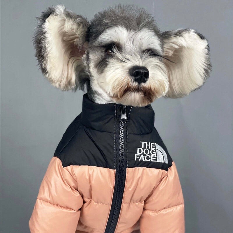 Outdoor snow retro puffer down jacket for dog