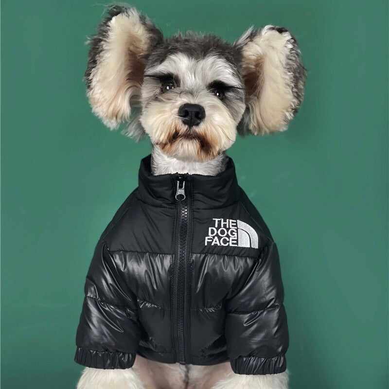 Outdoor snow retro puffer down jacket for dog
