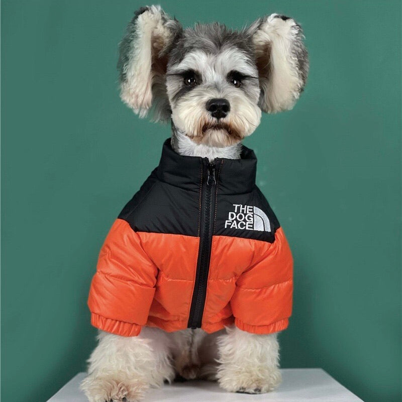 Outdoor snow retro puffer down jacket for dog