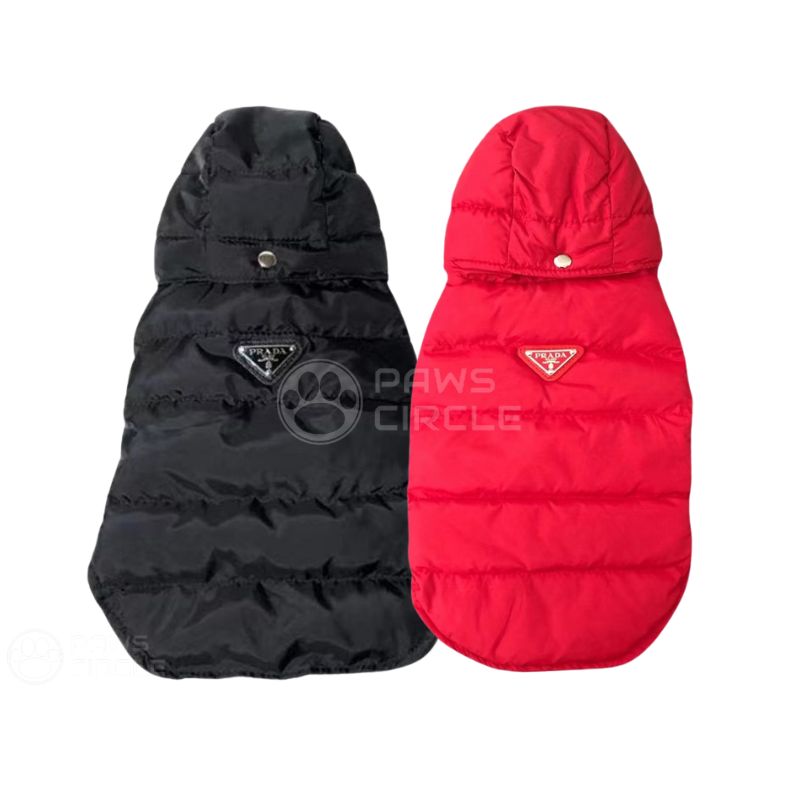 puffer dog coat with hood