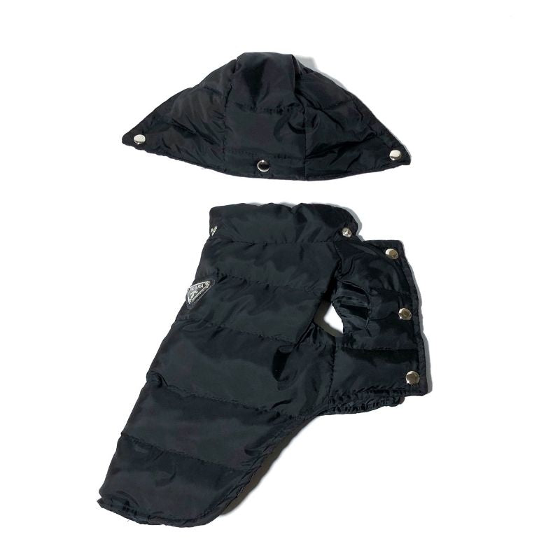 puffer dog coat with hood