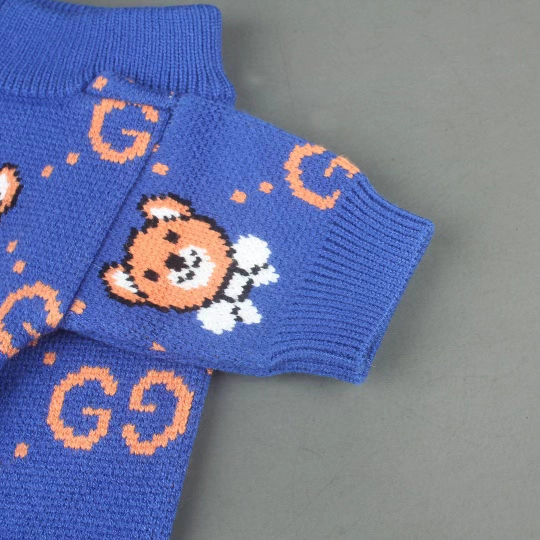 Teddy Bear Dog Blue Sweater