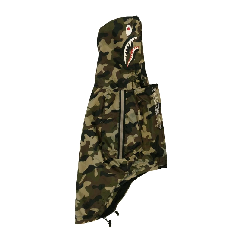 Bathing Ape Green Camo raincoat for dog
